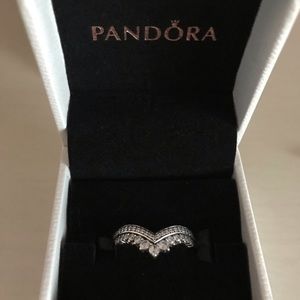 Pandora Princess Wishbone Ring - Size 8